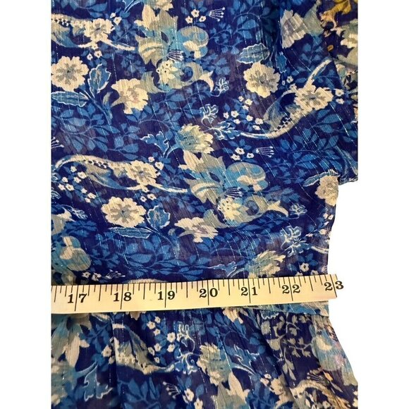 Misa Los Angeles‎ Joa Lapis Ombre Blue Floral Chiffon Blouse Multiple Sizes New - Picture 4 of 12